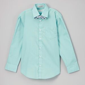 Perry Ellis Aqua Haze Button-Down Dress Shirt